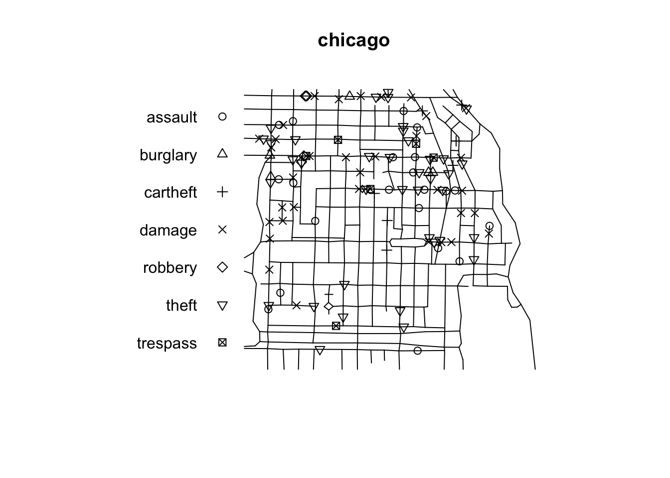 Crime along street networkin Chicago